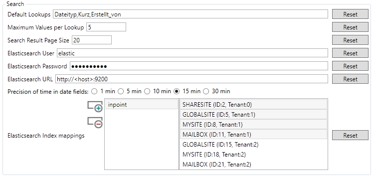 Admin General Settings Search