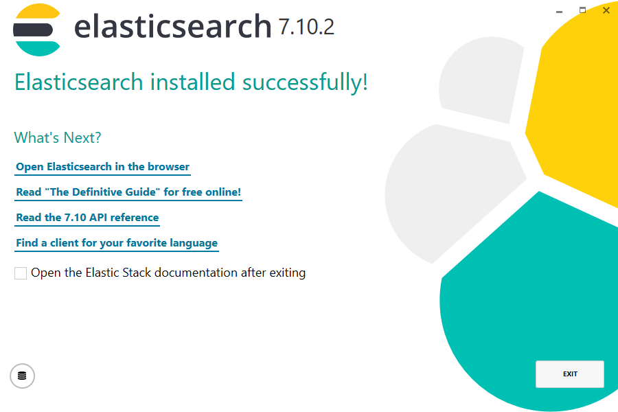 Elasticsearch 7.10.2 installed successfully