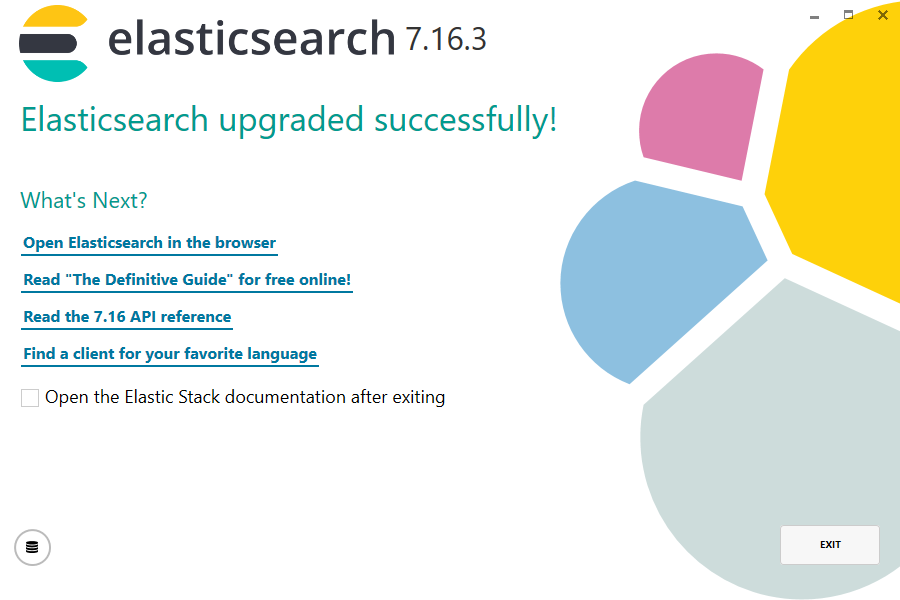 Elasticsearch 7.16.3 upgraded successfully