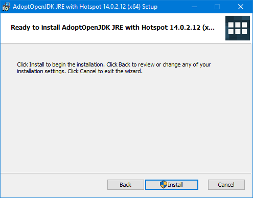 AdoptOpenJDK JRE Ready to install