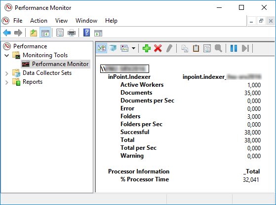 Performance Monitor inPoint.Indexer