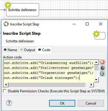 Define steps in Script