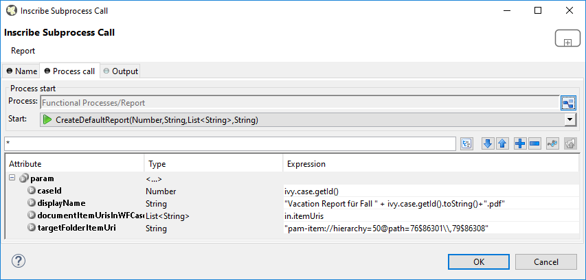 Report Example call