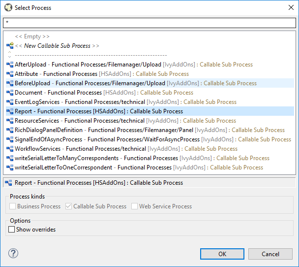 Report Select Process