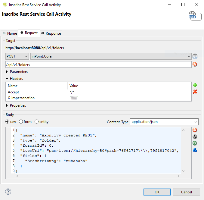 inPoint.Core POST folders Request