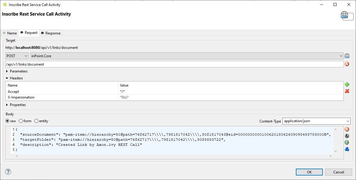 inPoint.Core POST links Request